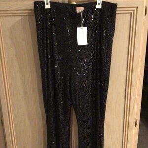 Show me your Mumu black sequined pants NWT